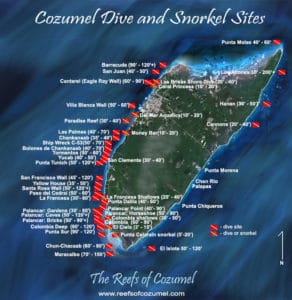 Cozumel reefs map
